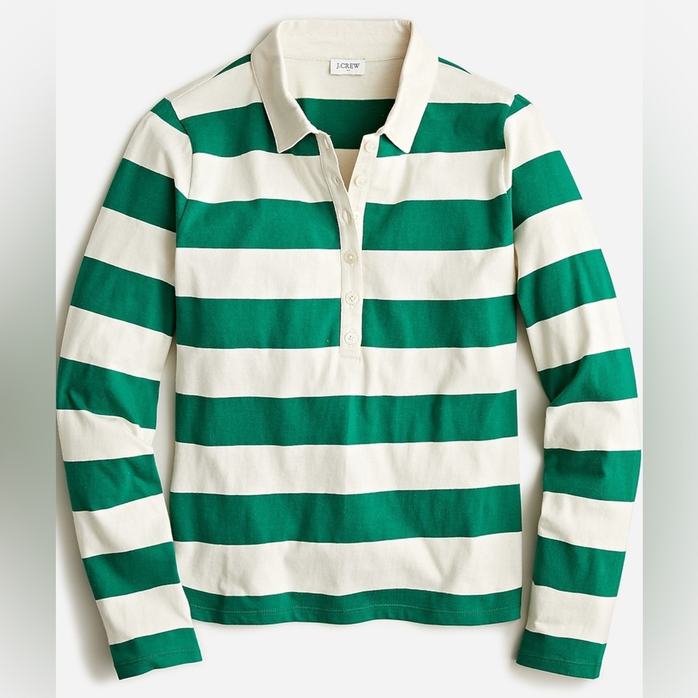 VERY rare unavailable online classic J.Crew rugby style broken in jersey*